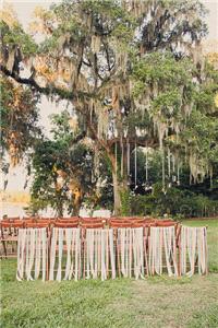 Ribbons on back of chairs