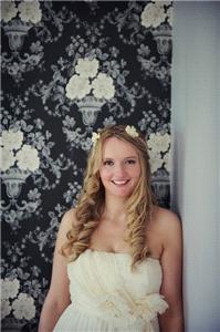 hair, long, loose, waves, curls, flowers