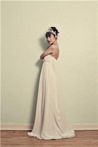 Attire. wedding dress, strapless, chiffon