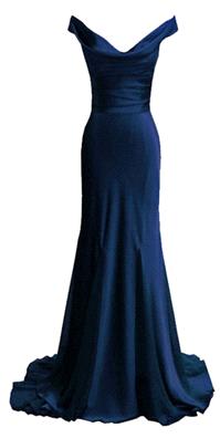 Attire. bridesmaid, dress, long, navy