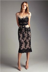 Attire. dress, lace, nude, black, bridemaid