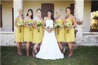 Attire. bridesmaid, dress, bouquet