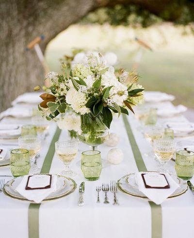 Table Decor, table decor, green, white, table settings