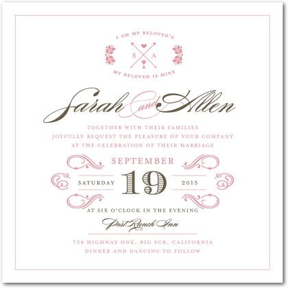 Pale pink invitations