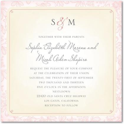 Pale pink invitations