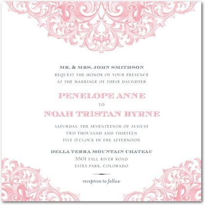 Pale pink invitations