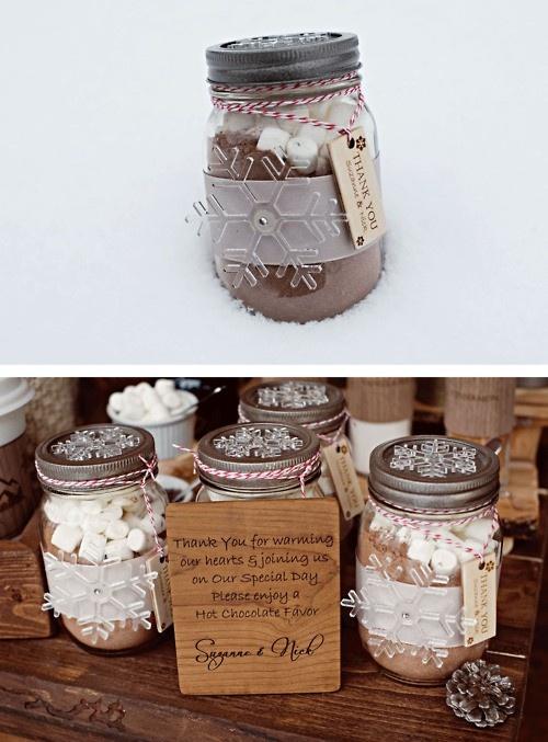 Christmas themed wedding favours