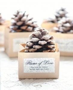 Christmas themed wedding favours