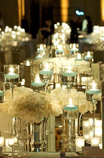 Winter wedding table arrangements