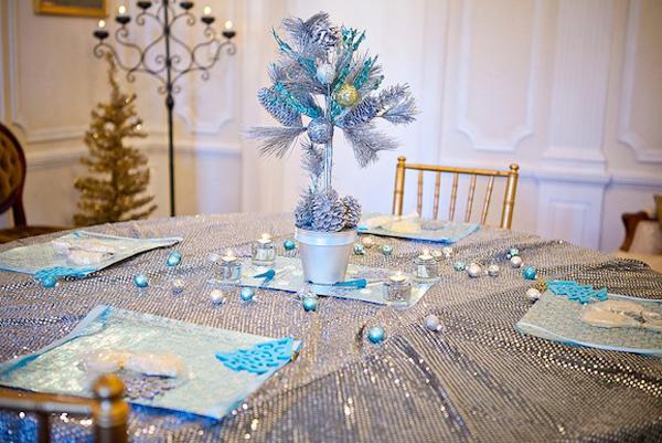 Winter wedding table arrangements