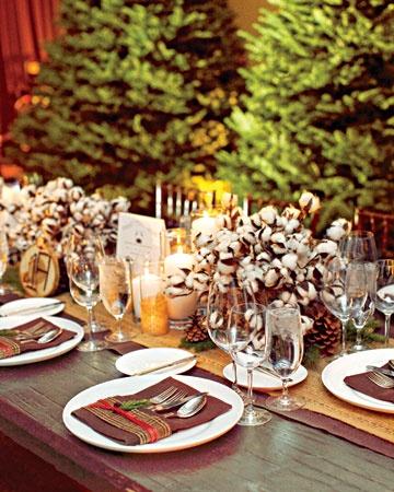 Winter wedding table arrangements