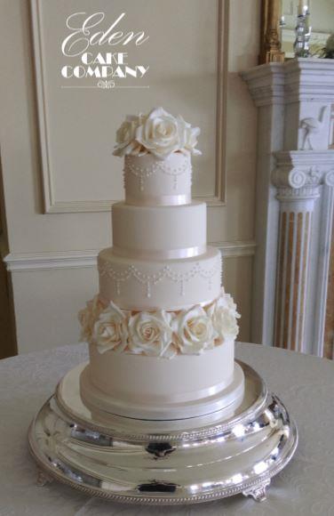 Wedding Cakes, Champagne Rose Wedding Cake www.edencakecompany.com   Meath, Dublin, Louth,