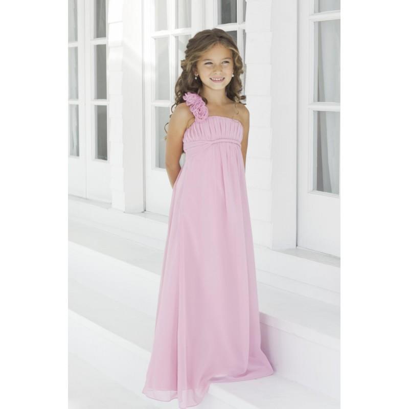 My Stuff, Nectarean A-line One Shoulder Hand Made Flowers Floor-length Chiffon Junior Bridesmaid Dre