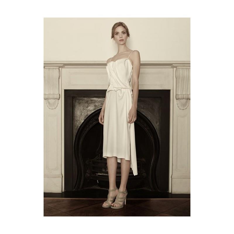 My Stuff, Sophia Kokosalaki - Spring 2013 - Thalassa Tea-Length Silk Sheath Wedding Dress with a Dra