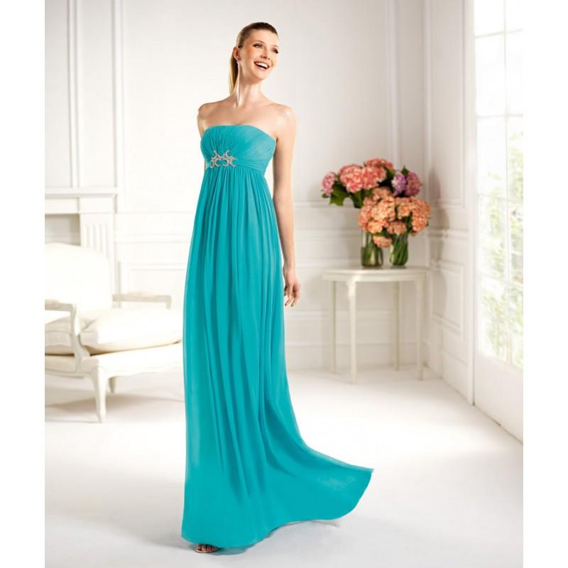 My Stuff, Simple A-line Strapless Beading Ruching Floor-length Chiffon Cocktail Dresses - Dressesula