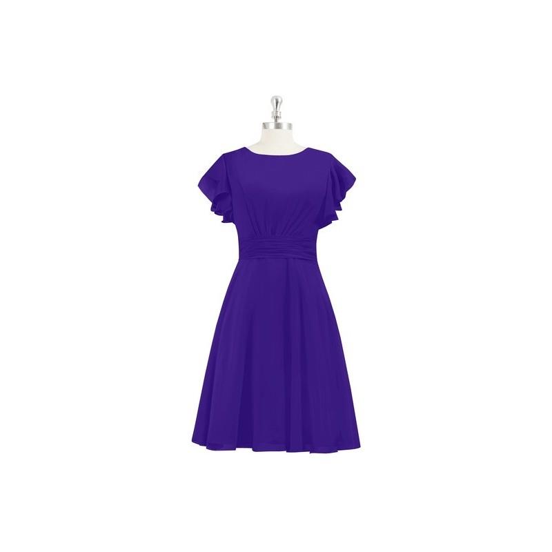 My Stuff, Regency Azazie Kaylen - Knee Length Side Zip Chiffon Scoop Dress - The Various Bridesmaids