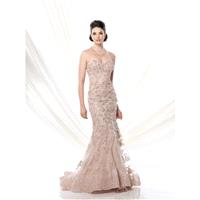 Ivonne D by Mon Cheri 214D51 Champagne,Black,Bronze Dress - The Unique Prom Store