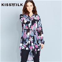 Plus size women's clothing long fashion winter new style shirt dress printed lace shirt - Bonny YZOZ