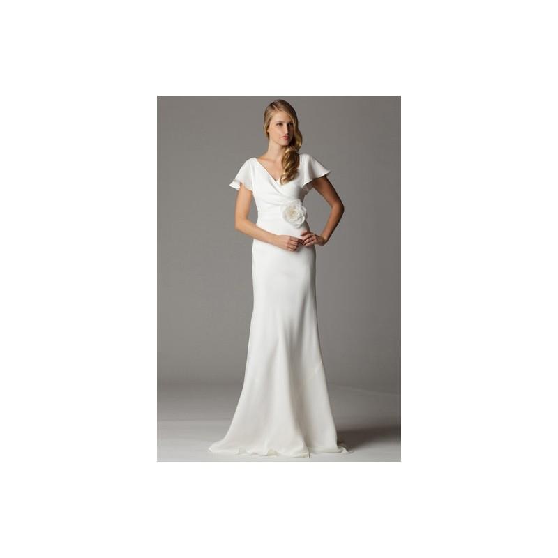 My Stuff, Aria 620FX - Aria Full Length Spring 2013 V-Neck Sheath Ivory - Nonmiss One Wedding Store