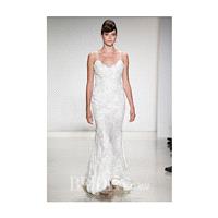 Matthew Christopher - Fall 2015 - Keira V-Neck Lace Sheath Wedding Dress with Spaghetti Straps - Stu