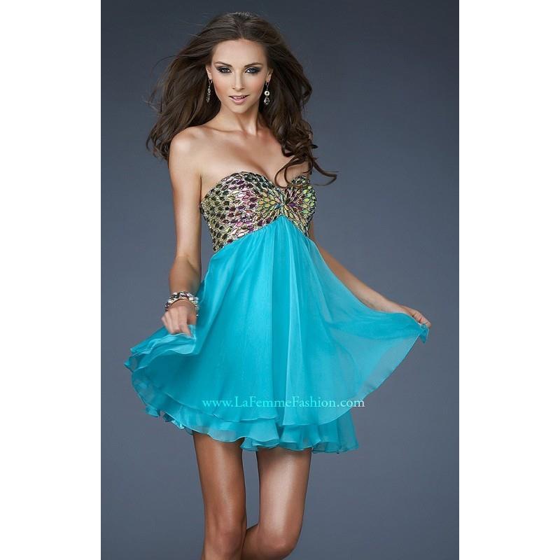 My Stuff, Aquamarine La Femme 18697 - Chiffon Crystals Cut-outs Sequin Dress - Customize Your Prom D