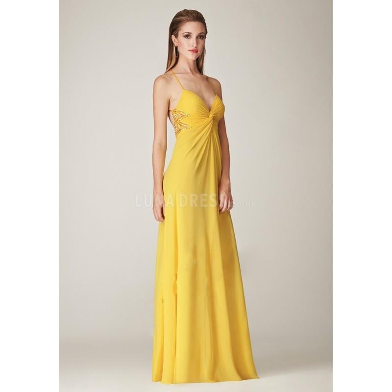 My Stuff, Sexy Spaghetti Straps Floor Length Chiffon A line Sleeveless Empire Waist Evening Gowns -