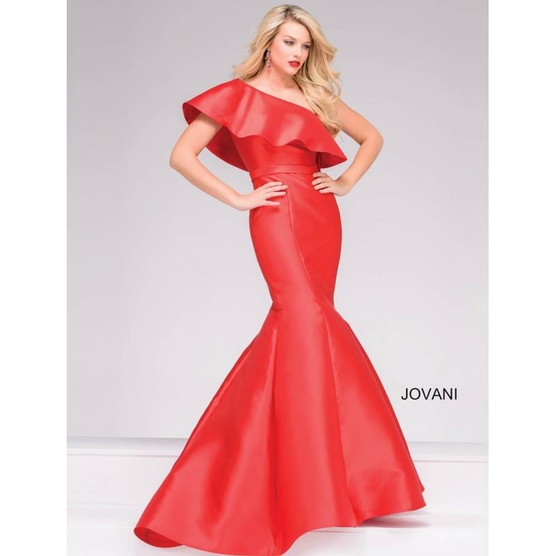 My Stuff, Jovani 48400 Prom Dress - Trumpet Skirt One Shoulder Long Jovani Prom Dress - 2017 New Wed