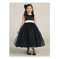 Black Satin Tulle Dress w/ Removable Sash Style: D2772 - Charming Wedding Party Dresses|Unique Weddi