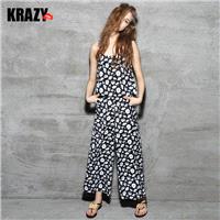 Casual charm strap + printed two sets of fresh wide-leg pants suit summer fashion female 7378 - Bonn