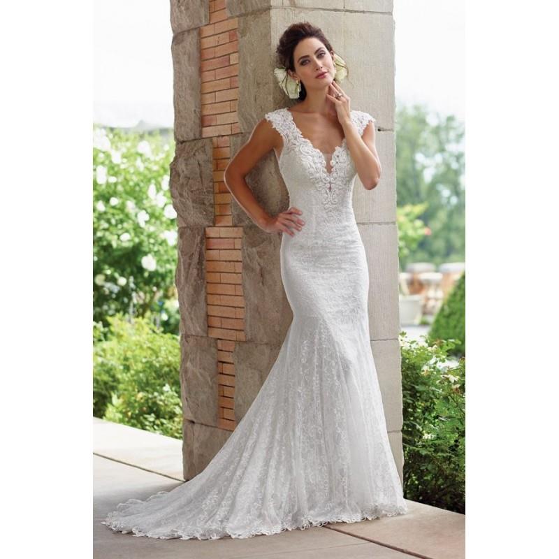 My Stuff, Style 117193 by Sophia Tolli for Mon Cheri - Trumpet Cap sleeve Chapel Length V-neck Floor