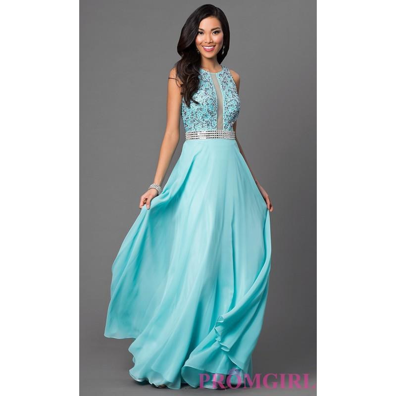 My Stuff, Aqua Open Back Long Sleeveless Dave and Johnny Dress - Discount Evening Dresses |Shop Desi