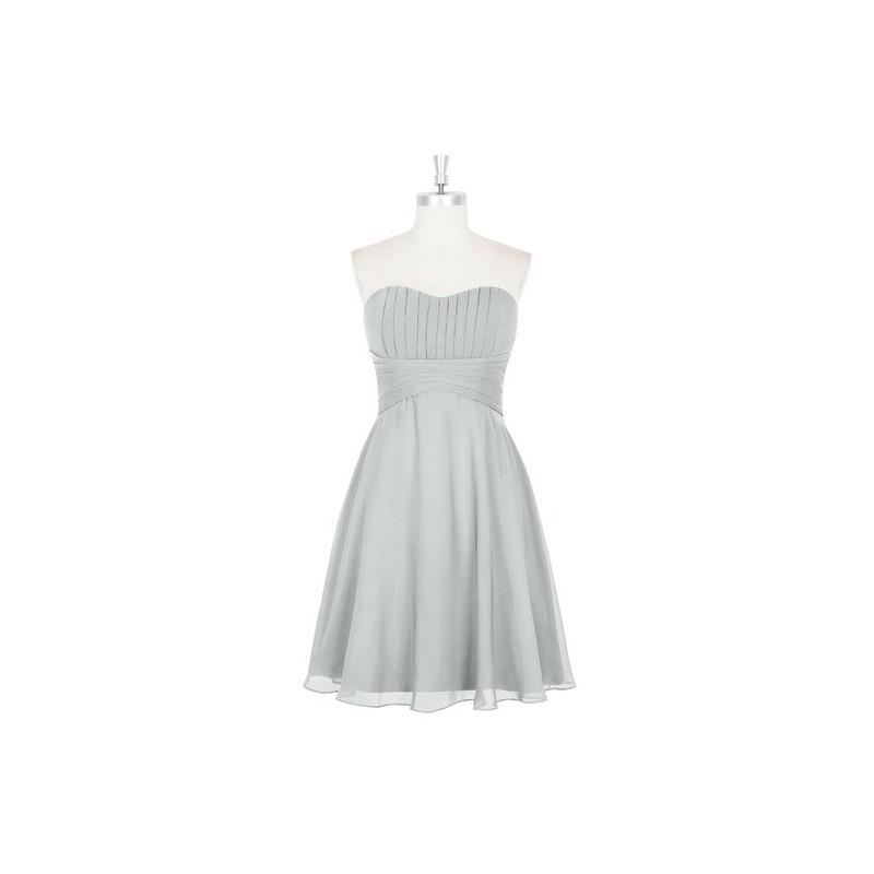 My Stuff, Silver Azazie Aryana - Sweetheart Knee Length Chiffon Back Zip Dress - Charming Bridesmaid