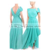 Plus Size Maxi chiffon   MINT /   bridesmaid / evening / party /  dress with swarovski crystals - Ha