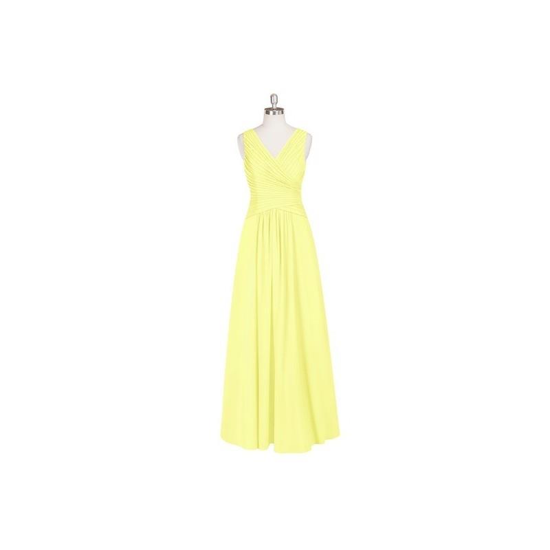 My Stuff, Daffodil Azazie Amelia - V Neck Floor Length Chiffon Back Zip Dress - Charming Bridesmaids