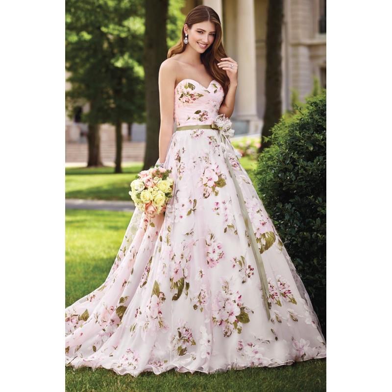 My Stuff, Style 117283 by David Tutera for Mon Cheri - Blush  Pink Organza  Satin Floral Print Floor