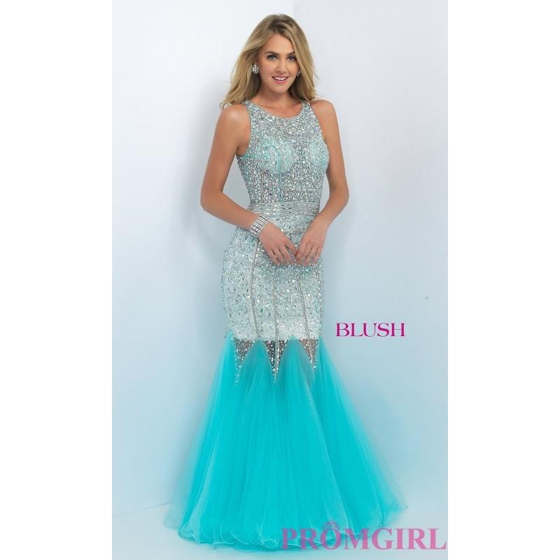 My Stuff, Long High Neck Open Back Mermaid Style Prom Dress by Blush - Discount Evening Dresses |Sho