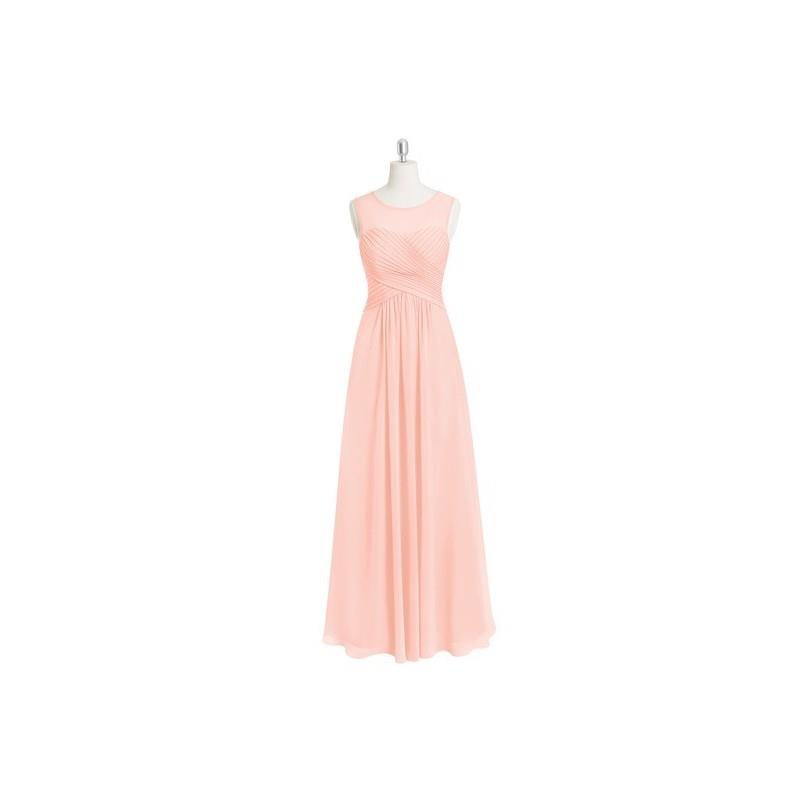 My Stuff, Coral Azazie Gigi - Illusion Chiffon Scoop Floor Length Dress - Cheap Gorgeous Bridesmaids