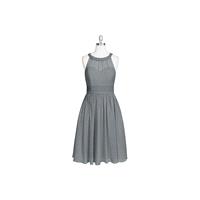 Steel_grey Azazie Taylor - Back Zip Scoop Chiffon Knee Length - Cheap Gorgeous Bridesmaids Store