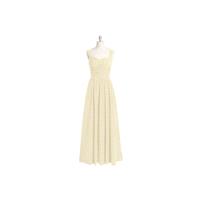 Champagne Azazie Zapheira - Back Zip Chiffon Floor Length Sweetheart Dress - Charming Bridesmaids St