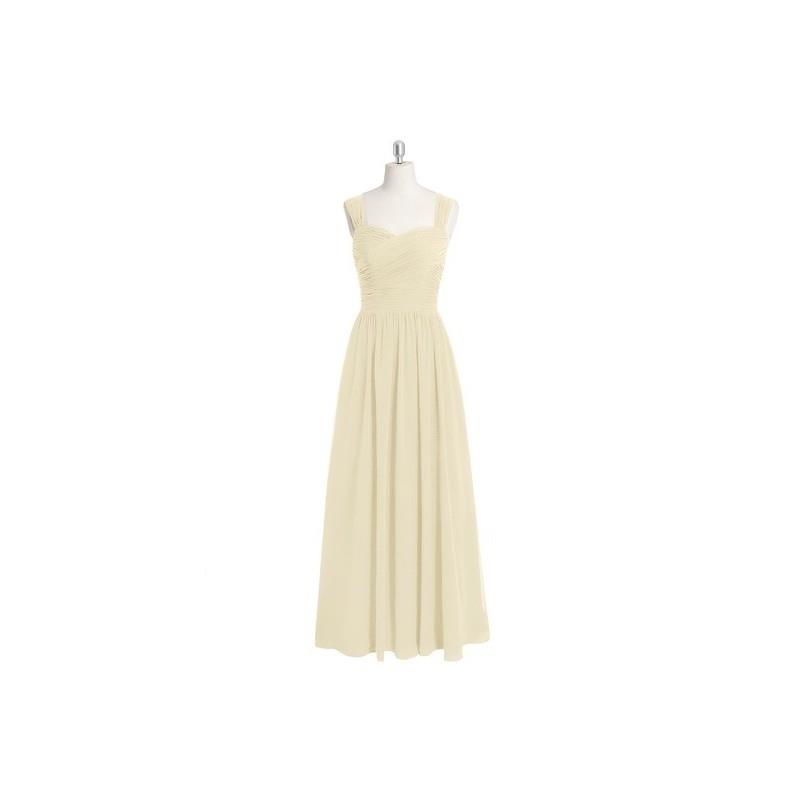 My Stuff, Champagne Azazie Zapheira - Back Zip Chiffon Floor Length Sweetheart Dress - Charming Brid