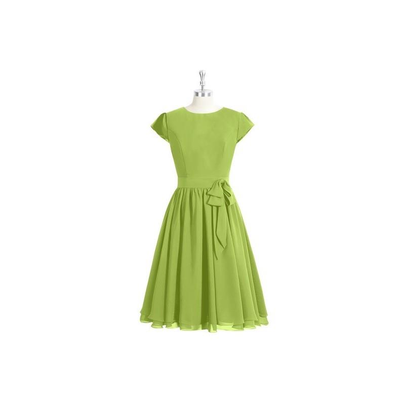 My Stuff, Clover Azazie Ingrid - Scoop Back Zip Knee Length Chiffon Dress - Charming Bridesmaids Sto