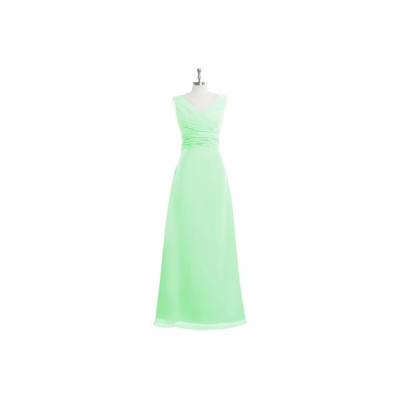 My Stuff, Mint_green Azazie Mya - Chiffon V Back Floor Length V Neck Dress - Charming Bridesmaids St