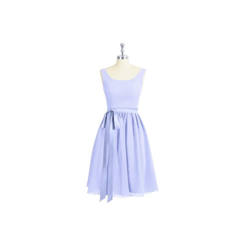 My Stuff, Lavender Azazie Mila - Scoop Chiffon And Charmeuse Scoop Knee Length Dress - Charming Brid