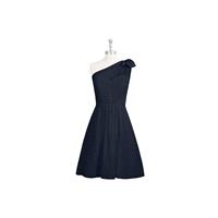 Dark_navy Azazie Monserrat - Illusion One Shoulder Knee Length Chiffon Dress - Cheap Gorgeous Brides