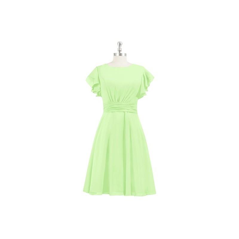 My Stuff, Sage Azazie Kaylen - Scoop Side Zip Chiffon Knee Length Dress - Charming Bridesmaids Store