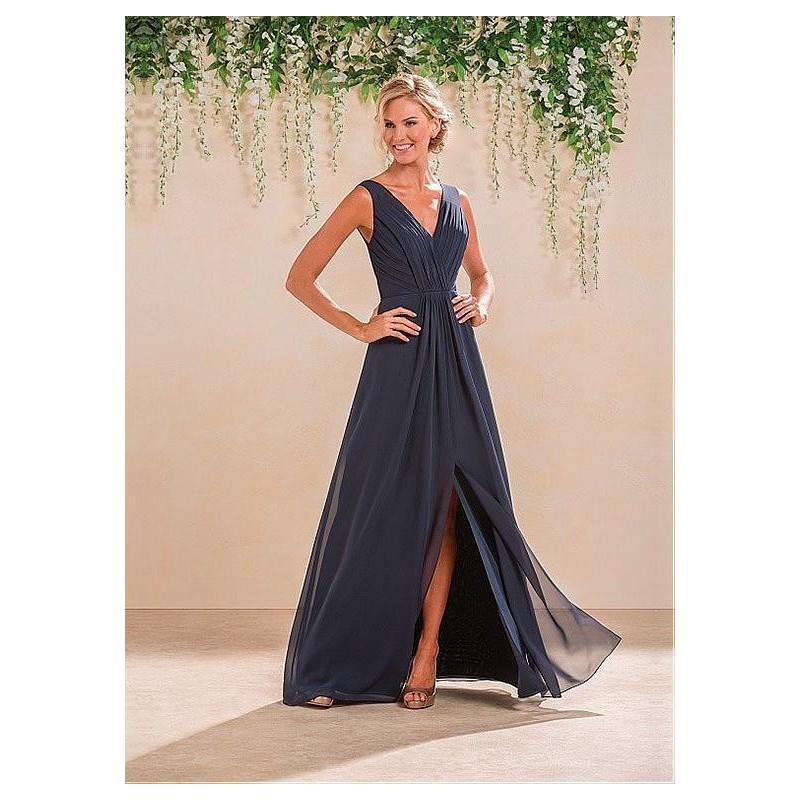 My Stuff, Elegant Chiffon V-Neck A-Line Bridesmaid Dresses With Slit - overpinks.com