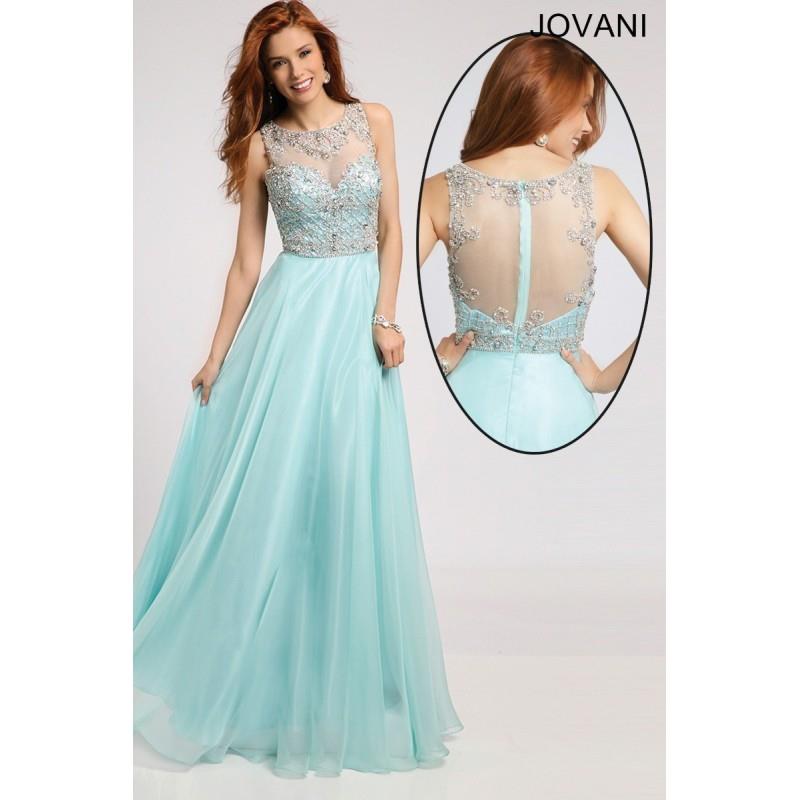 My Stuff, Jovani JVN80862 In Stock Ready to Ship - A Line Prom Jewel Long JVN by Jovani Dress - 2017