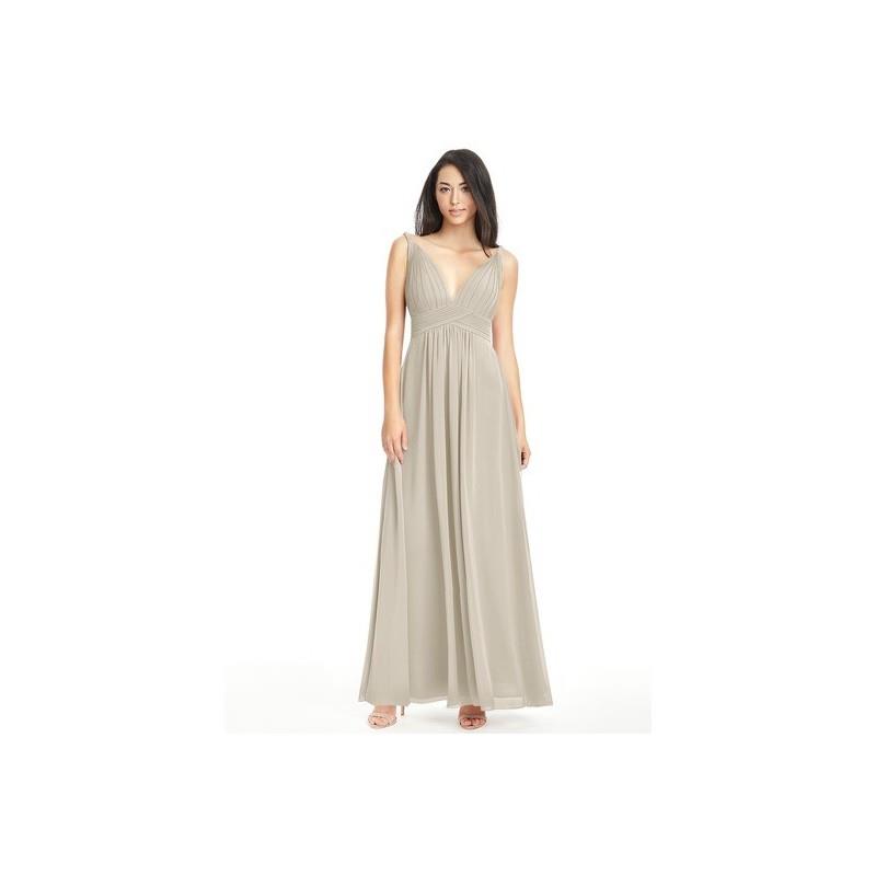 My Stuff, Taupe Azazie Maren - V Back Chiffon Floor Length V Neck Dress - Cheap Gorgeous Bridesmaids