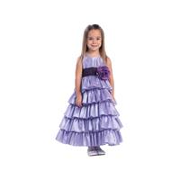 Blossom Lilac Sleeveless Taffeta Bodice Layered Skirt w/ Detachable Sash & Flower Style: BL203 - Cha