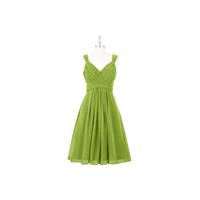 Clover Azazie Clara - V Neck Chiffon Knee Length Back Zip Dress - Charming Bridesmaids Store